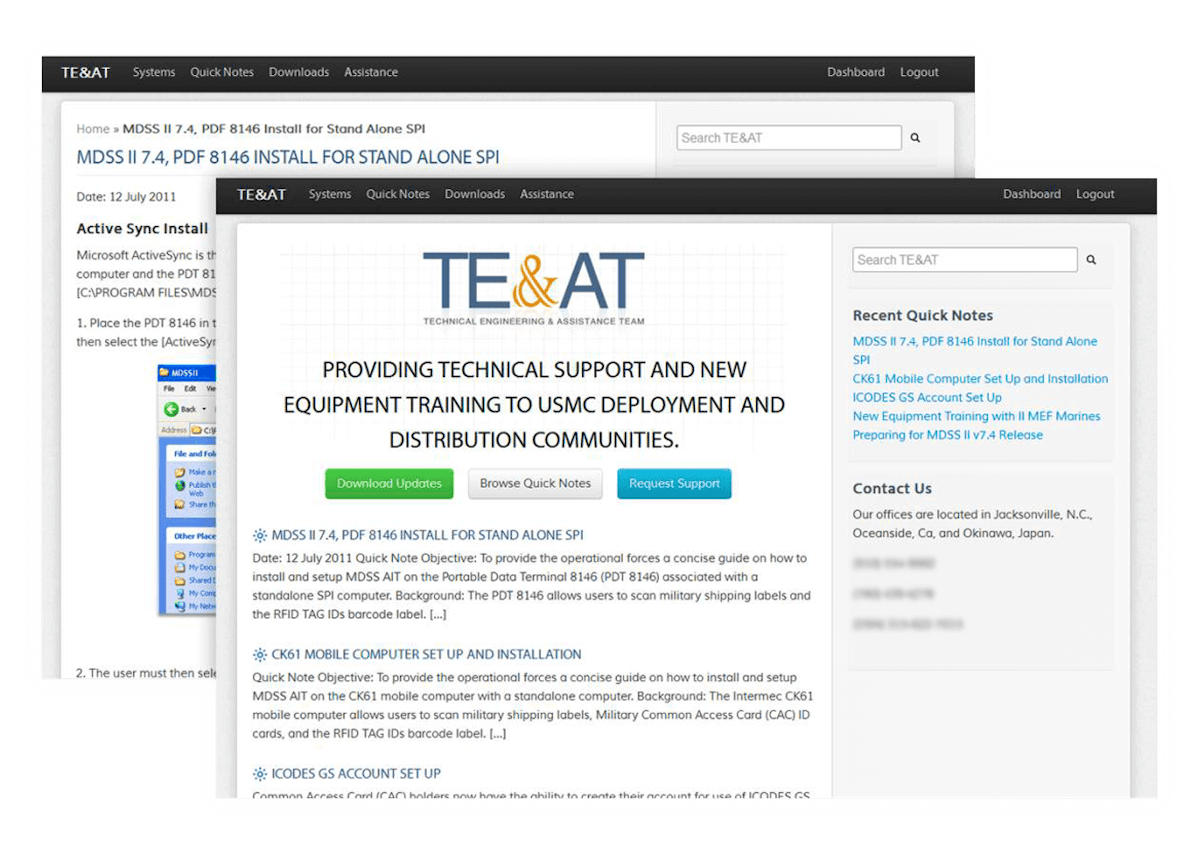 TE&AT ERP system architecture diagram showing team member dashboard, helpdesk management, asset management, performance tracking, and reporting modules