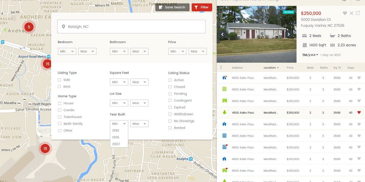 Property Search Interface