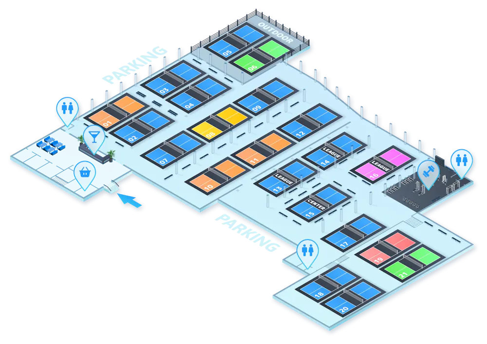 Choose a court and plan your next game