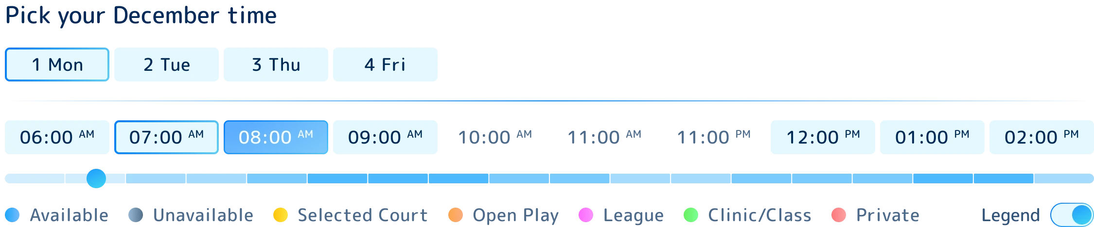 Choose an available time