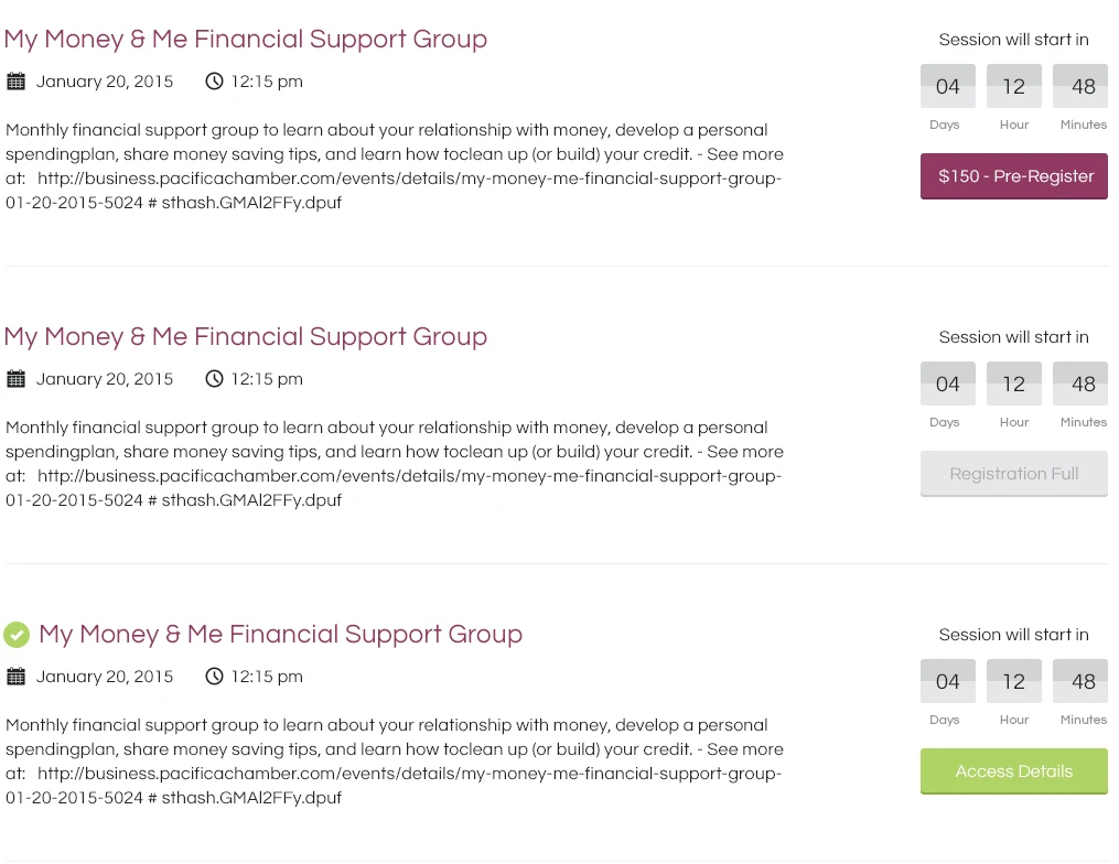 Join your scheduled session