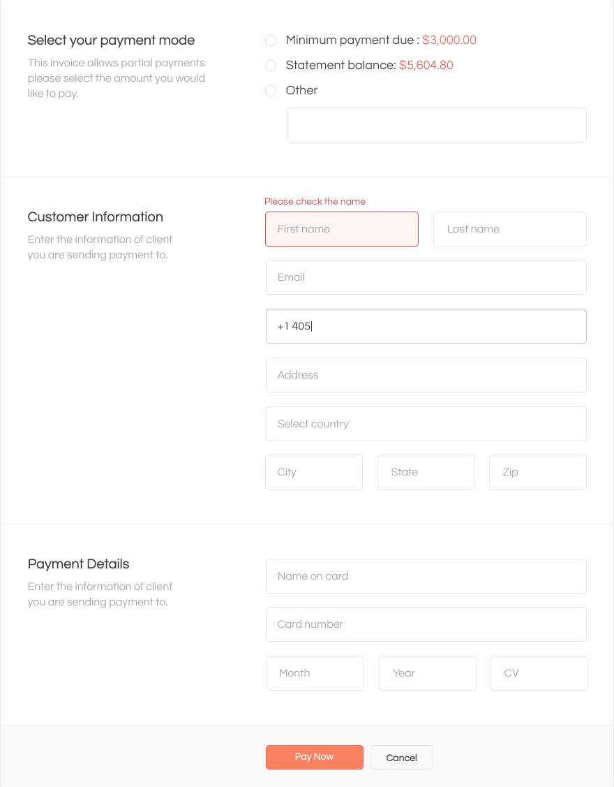 Pay an invoice
