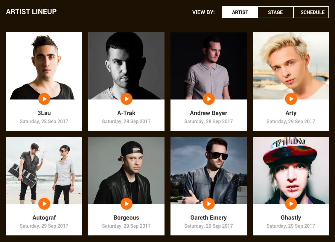 Find your favorite artists
